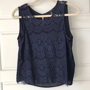 Lace Navy Top